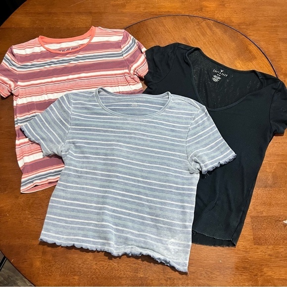 American Eagle Outfitters Tops - American Eagle and Abercrombie and fitch baby tee bundle.